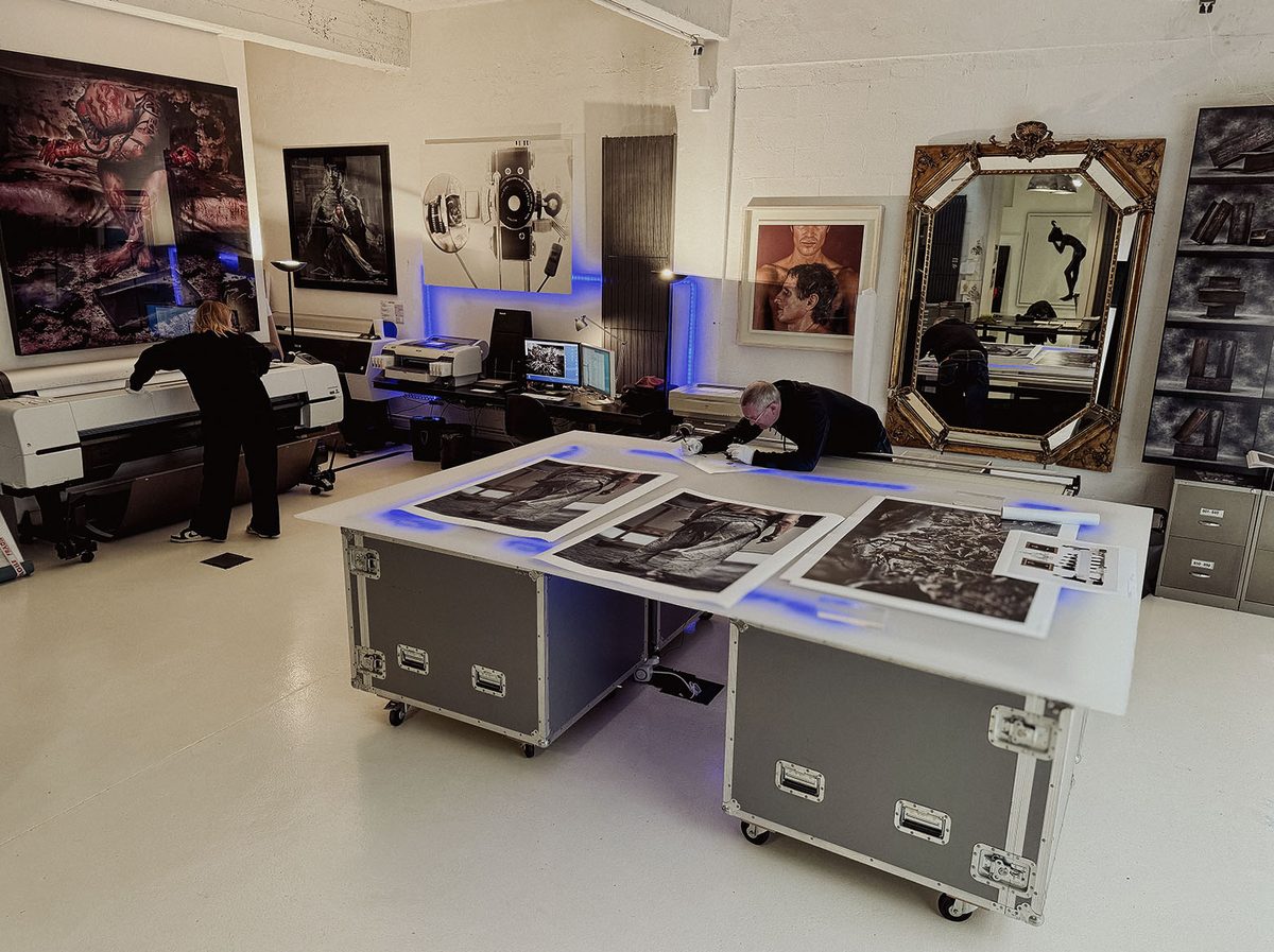 Comparing prints on the light table